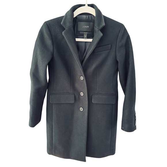 J CREW Women's Nello Gorilla Wool Midi Peacoat- Black - Picture 2 of 12